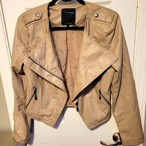 Lane Crawford tan pleather bomber type jacket
